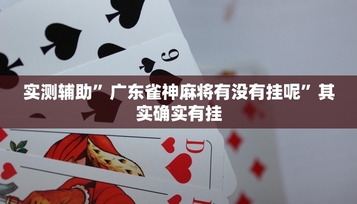 实测辅助”广东雀神麻将有没有挂呢”其实确实有挂