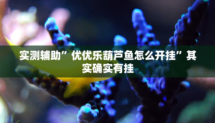 实测辅助”优优乐葫芦鱼怎么开挂”其实确实有挂