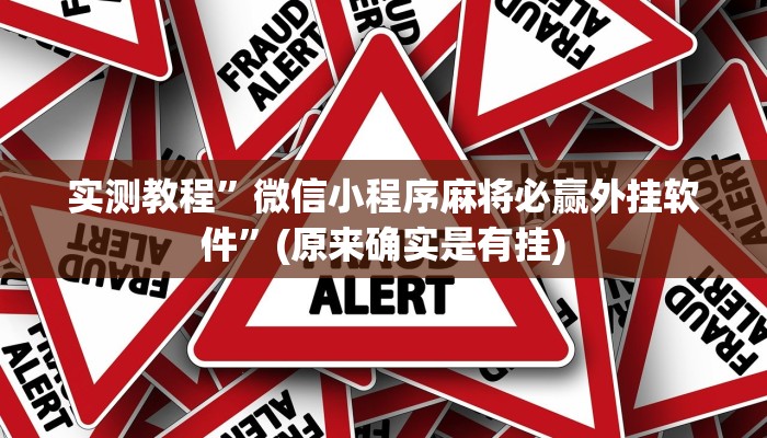 实测教程”微信小程序麻将必赢外挂软件”(原来确实是有挂)