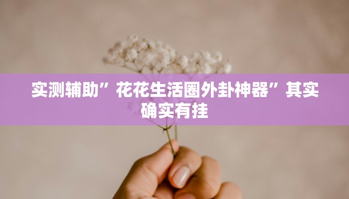 实测辅助”花花生活圈外卦神器”其实确实有挂