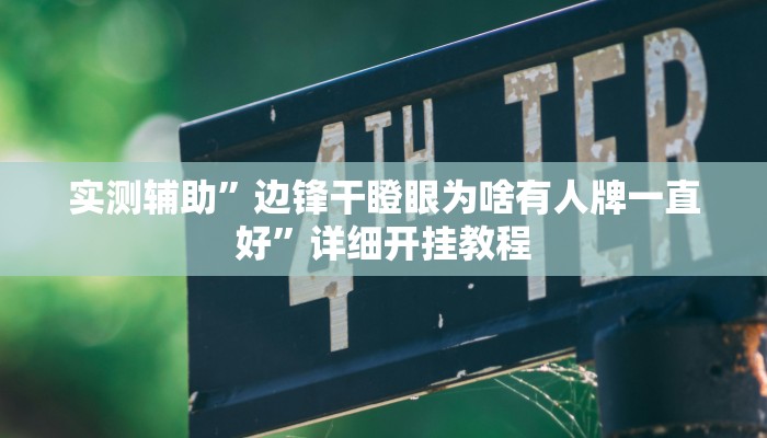 实测辅助”边锋干瞪眼为啥有人牌一直好”详细开挂教程