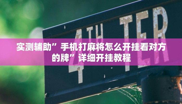 实测辅助”手机打麻将怎么开挂看对方的牌”详细开挂教程