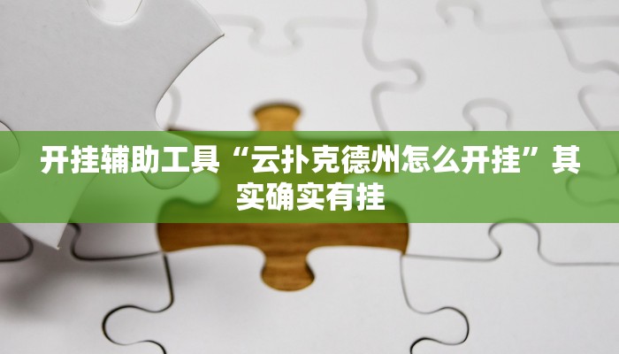 开挂辅助工具“云扑克德州怎么开挂”其实确实有挂