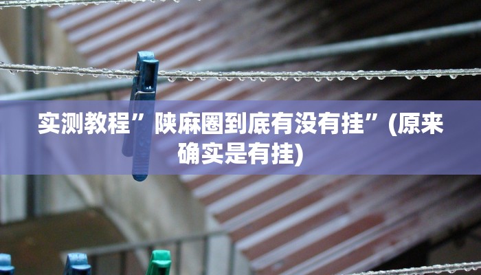 实测教程”陕麻圈到底有没有挂”(原来确实是有挂)