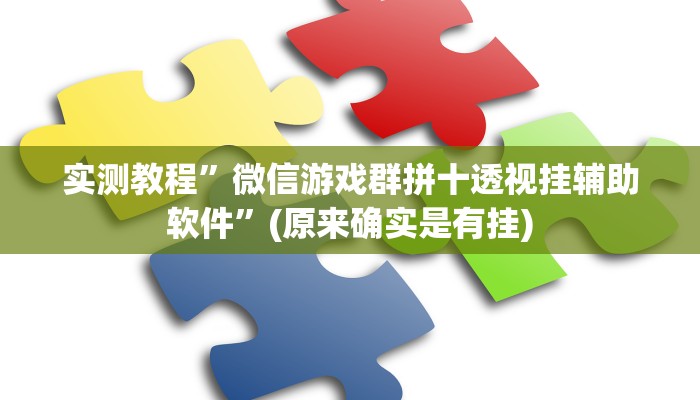 实测教程”微信游戏群拼十透视挂辅助软件”(原来确实是有挂)