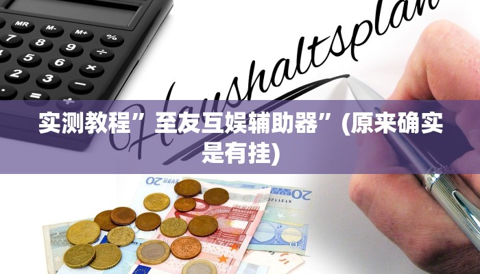 实测教程”至友互娱辅助器”(原来确实是有挂)