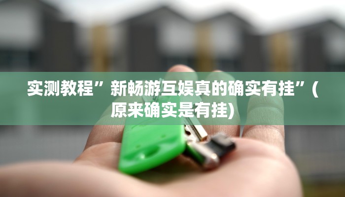 实测教程”新畅游互娱真的确实有挂”(原来确实是有挂)