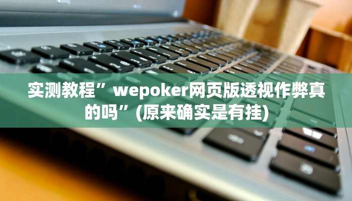 实测教程”wepoker网页版透视作弊真的吗”(原来确实是有挂)