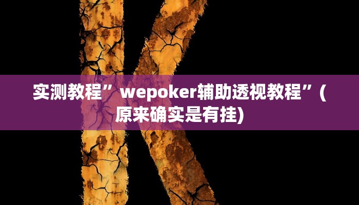 实测教程”wepoker辅助透视教程”(原来确实是有挂)
