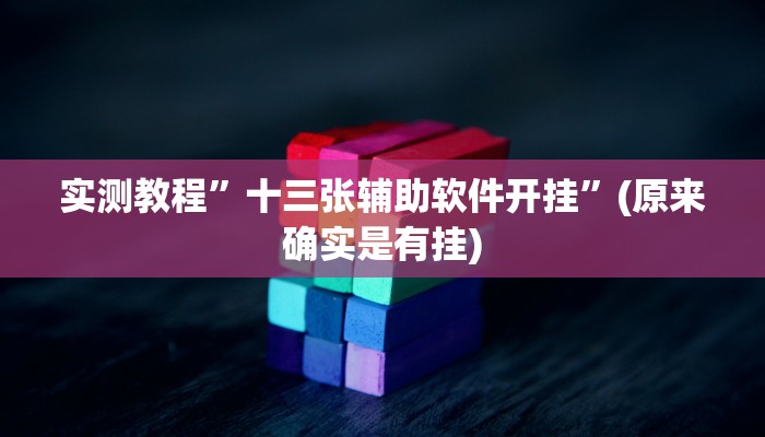 实测教程”十三张辅助软件开挂”(原来确实是有挂)