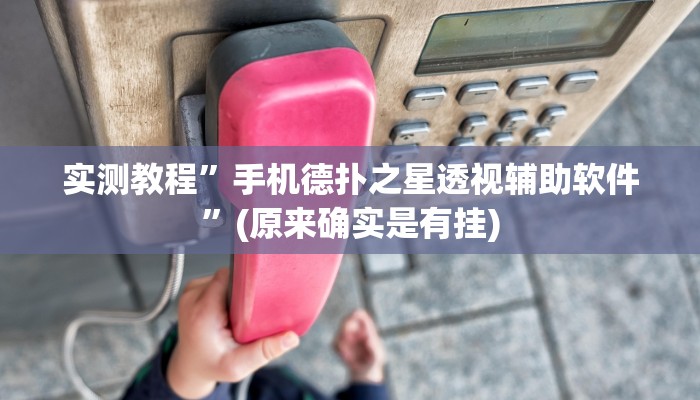 实测教程”手机德扑之星透视辅助软件”(原来确实是有挂)