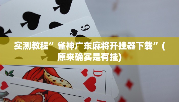 实测教程”雀神广东麻将开挂器下载”(原来确实是有挂)